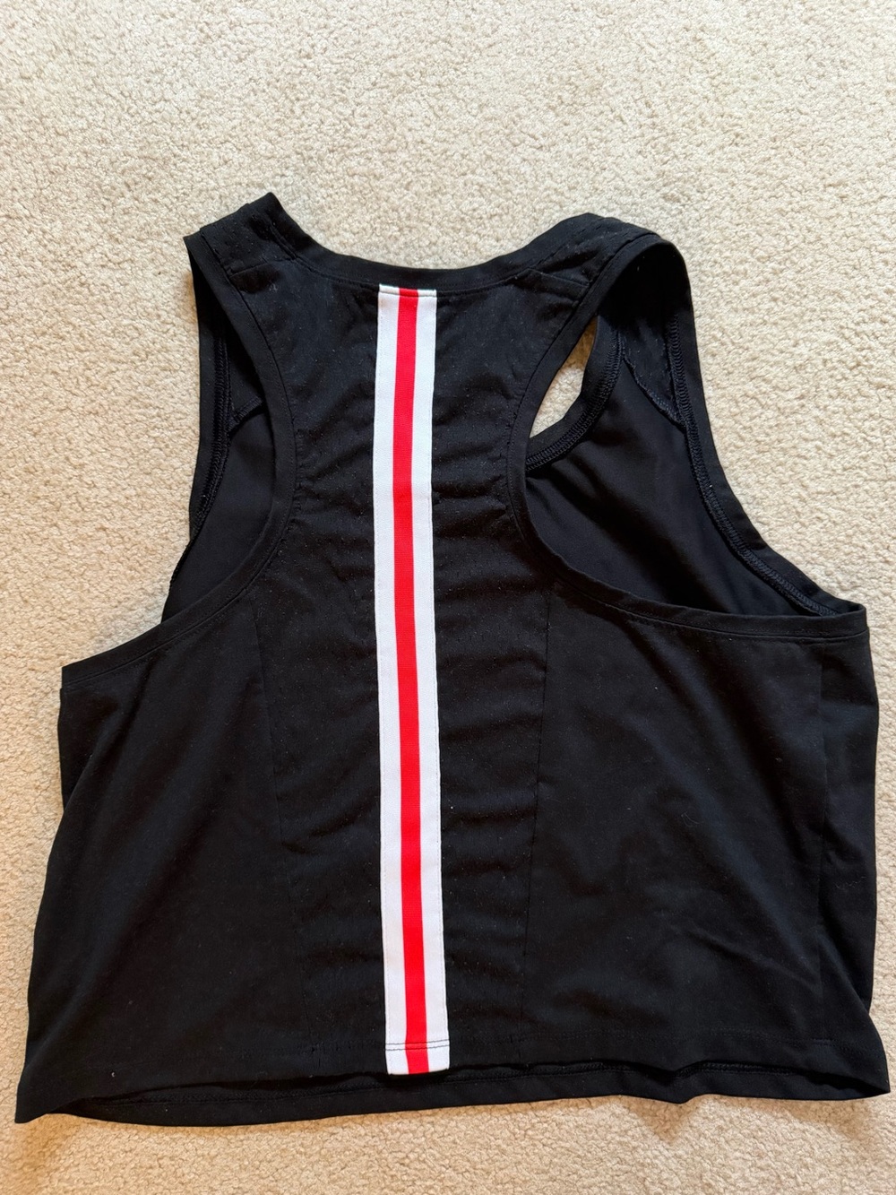 DSG Black Tank Top with White and Red Center Stripe